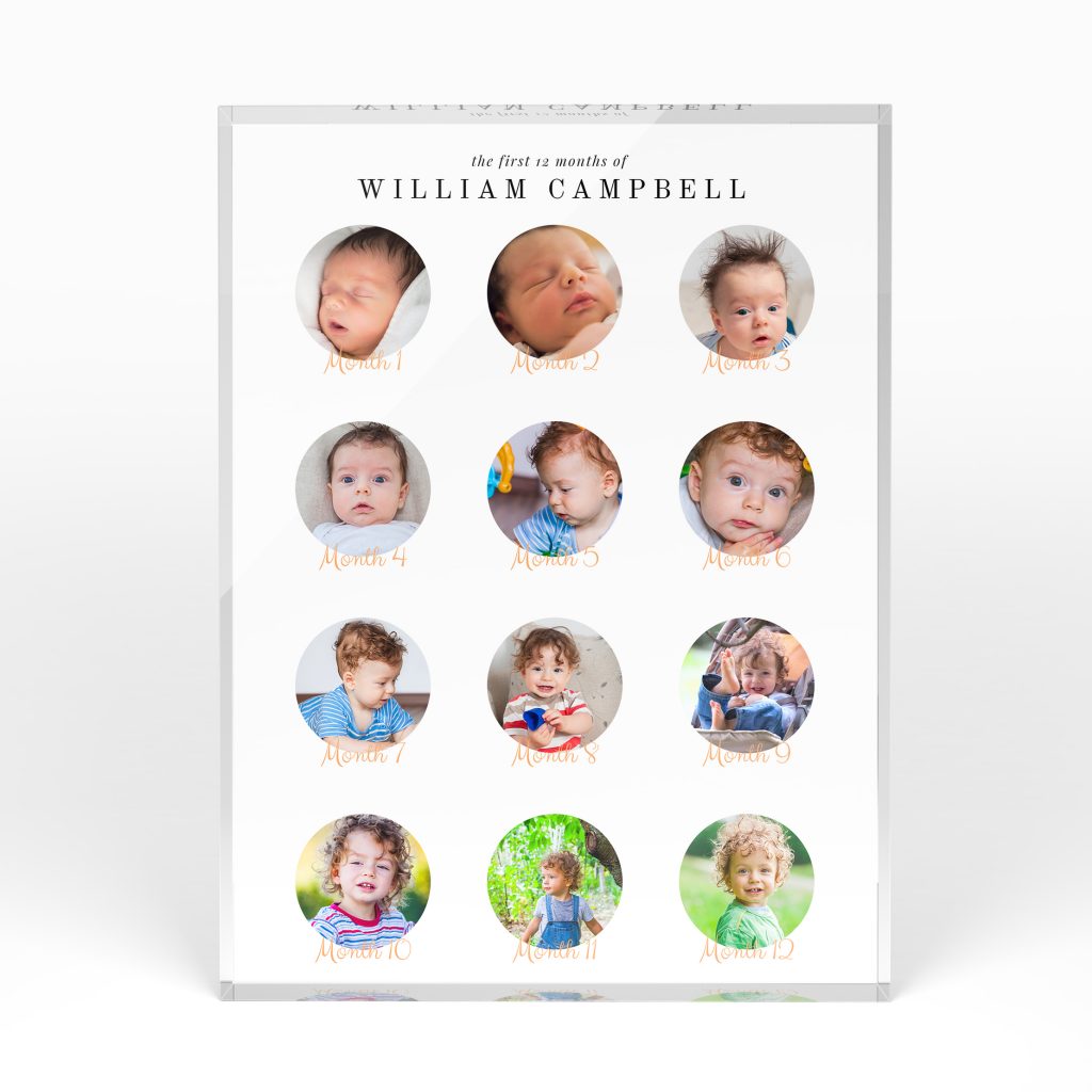 Month Photo Month by Month in Acrylic Photo Blocks