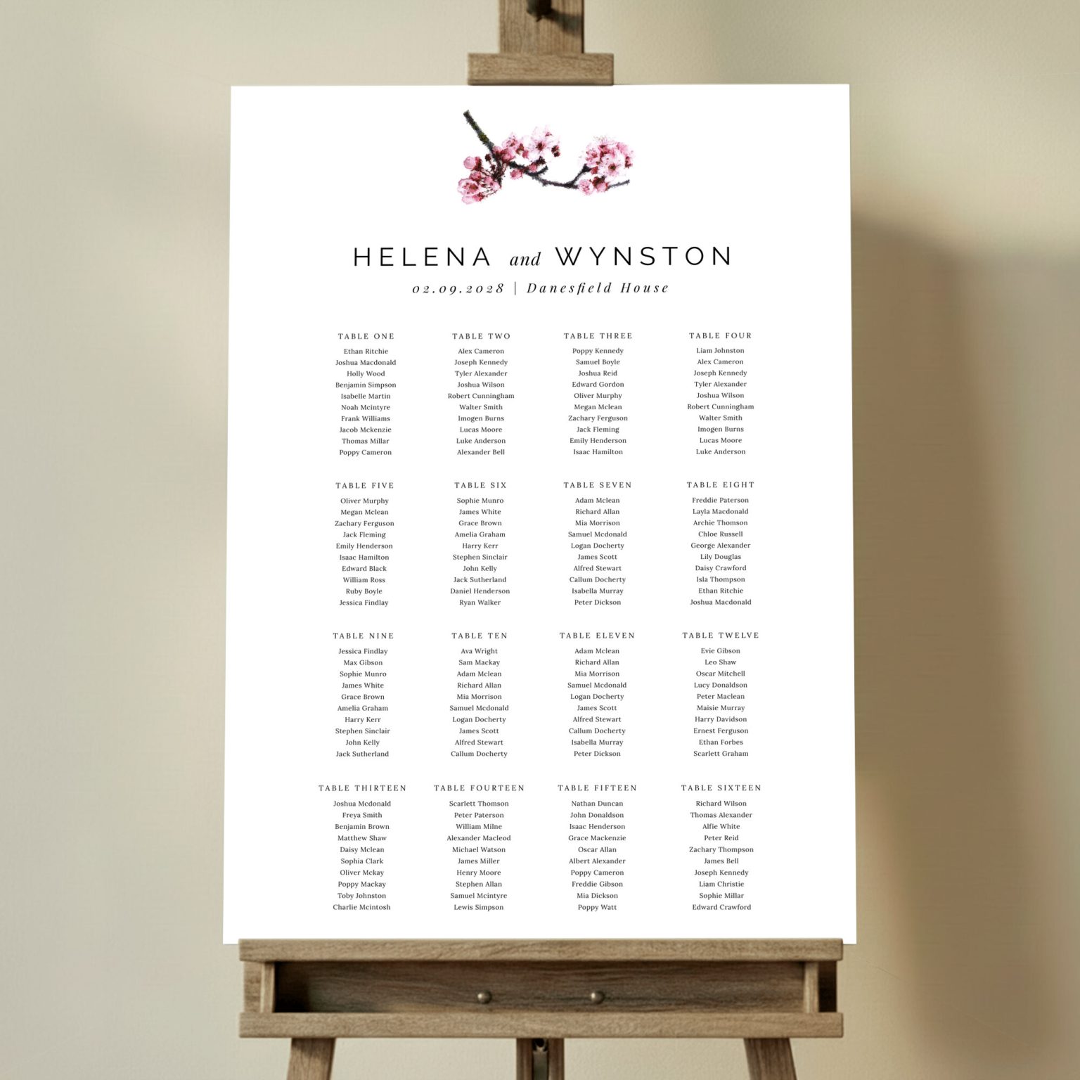 A side of Blossom in Wedding Table Plans