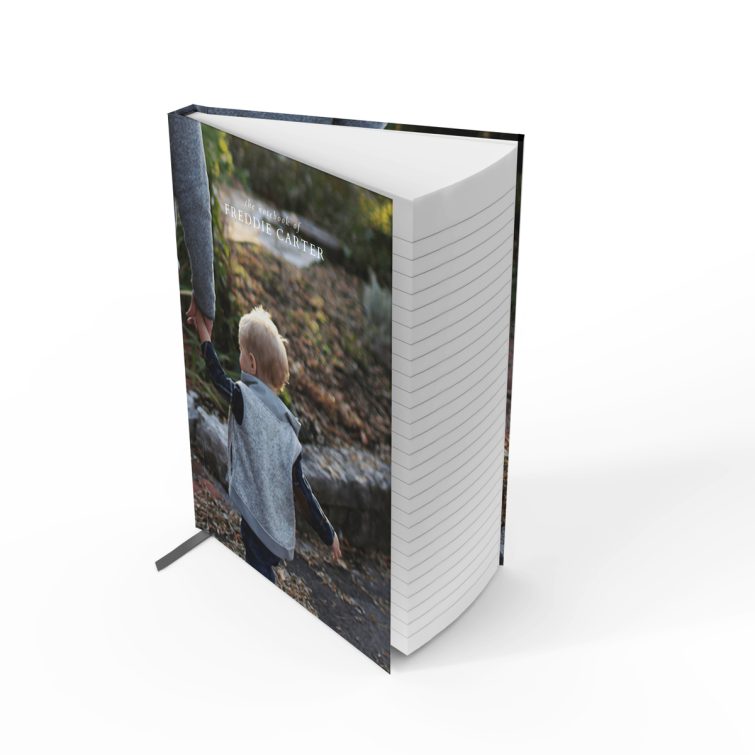 Personalised notebooks design with one photo on the full cover spread, ideal for custom printing by Utterly Printable.