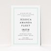 A baptism invitation called "Classic Border". It is an A5 invite card in a portrait orientation. "Classic Border" is available as a flat invite card, with tones of blue and white.