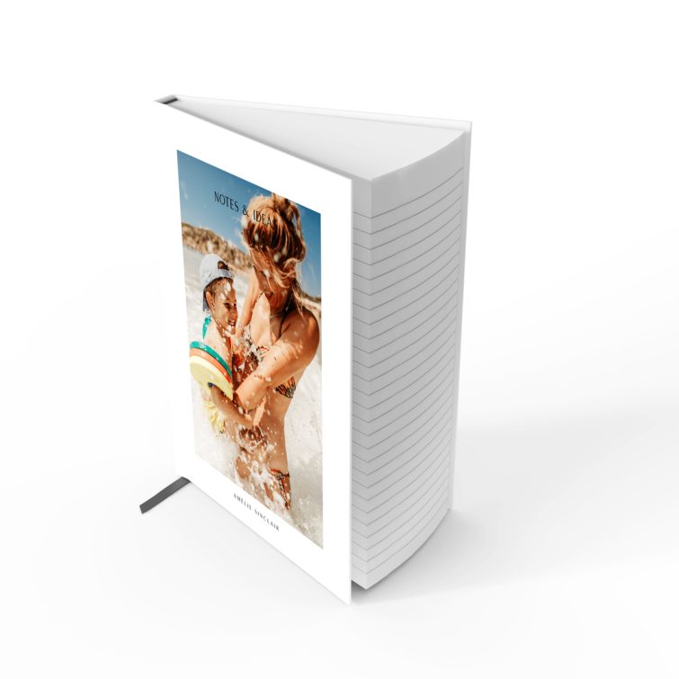 Personalised notebook design with one photo on cover, by Utterly Printable.