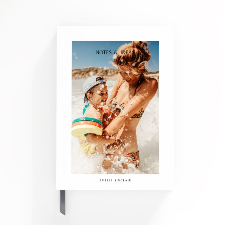 Personalised notebook design with one photo on cover, by Utterly Printable.