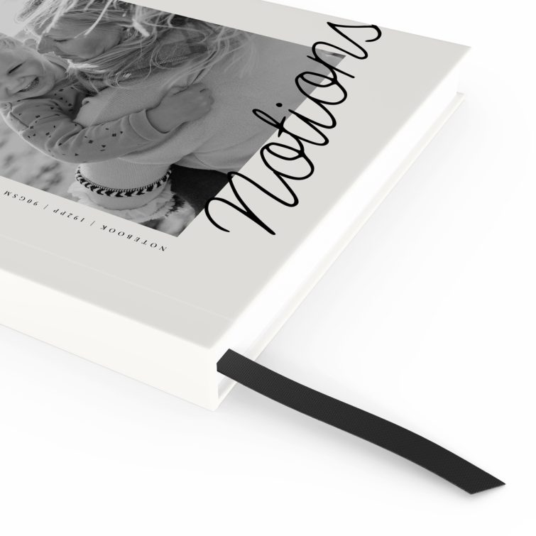 Portrait notebook design with single photo on the cover by Utterly Printable.