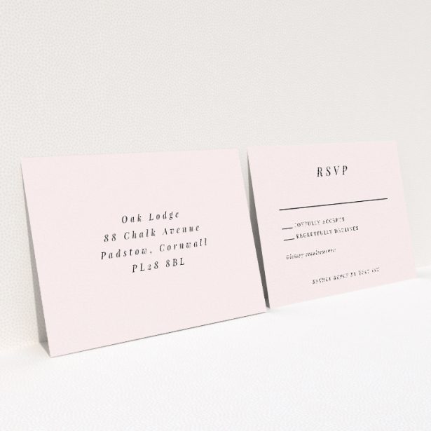 RSVP card from the Belgravia Monogram wedding stationery suite - understated grandeur with classic layout and bespoke monogram, capturing tradition and modern minimalism. This is a view of the back