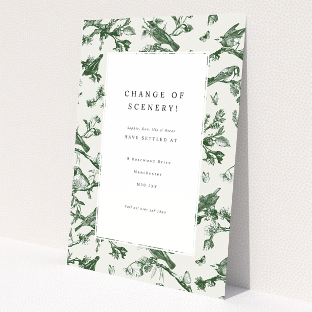 Floral change of address card with no photos