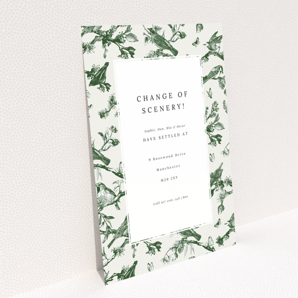 Floral change of address card with no photos