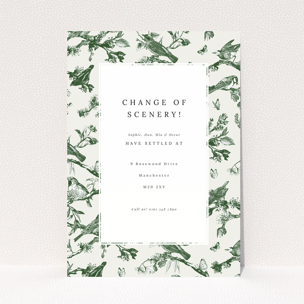 Floral change of address card with no photos