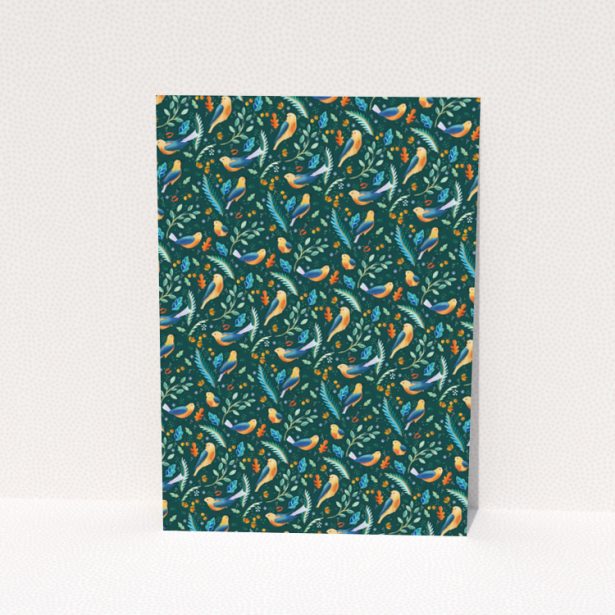 Colourful change of address card with patterned border and no photos