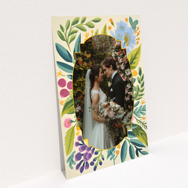 Reverse side of Portrait wedding thank you card design from Utterly Printable