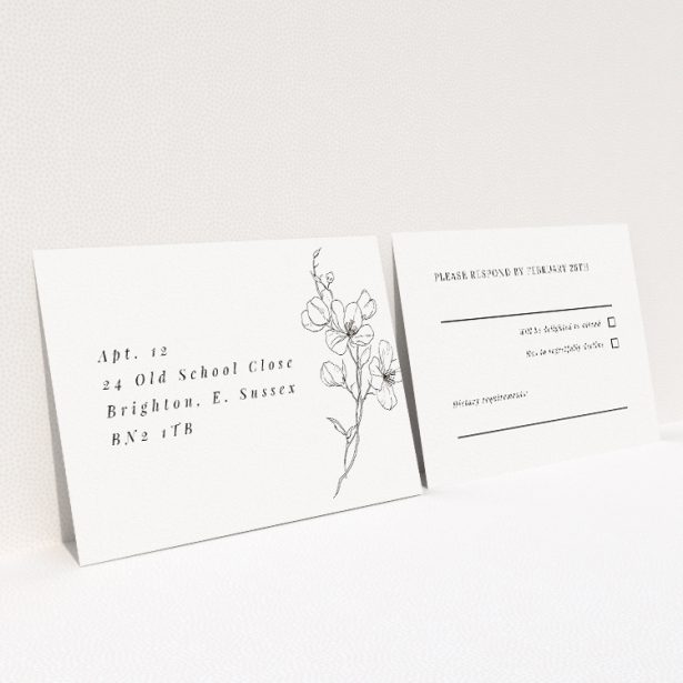 Bloomsbury Botanical RSVP Cards - Elegant Wedding Response Cards. This is a view of the back