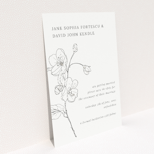Bloomsbury Botanical A6 Save the Date Card - Wedding stationery featuring hand-drawn floral illustration evoking the natural beauty of an English garden, with a blend of romantic and modern design elements This is a view of the back