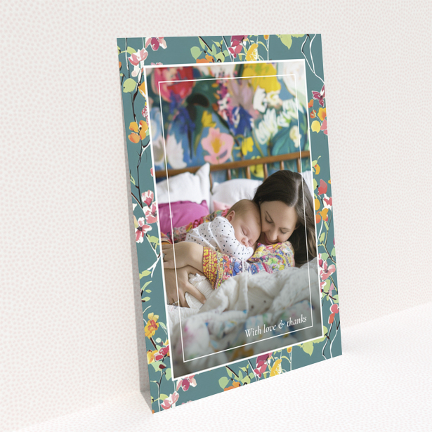 Baby thank you card design named Portrait with no photos on the reverse side