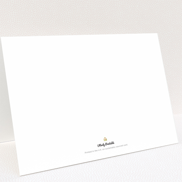 Floral baby thank you card with one photo of a mother and sleeping baby.
