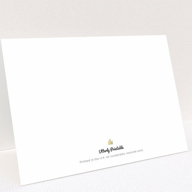 Floral baby thank you card with one photo of a mother and sleeping baby.