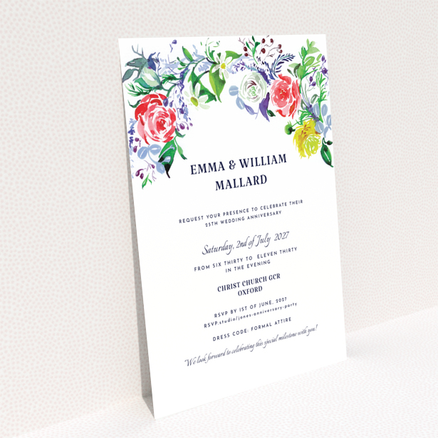 25th anniversary party invitations design - reverse side with no photos - Portrait