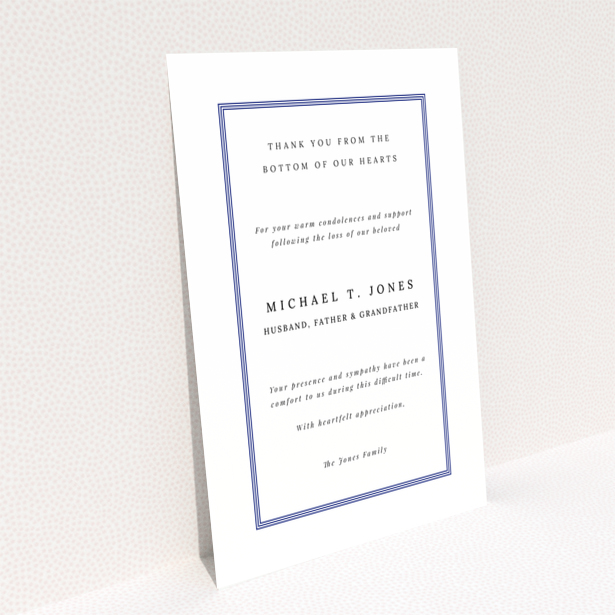 Funeral thank you card titled Portrait with no photos on back page