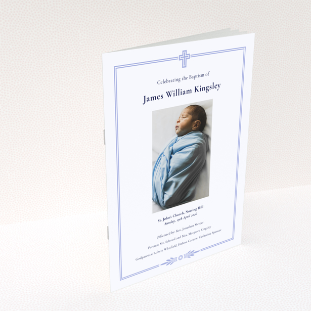 Christening order of service program - Portrait design template with space for personalisation, no photos included