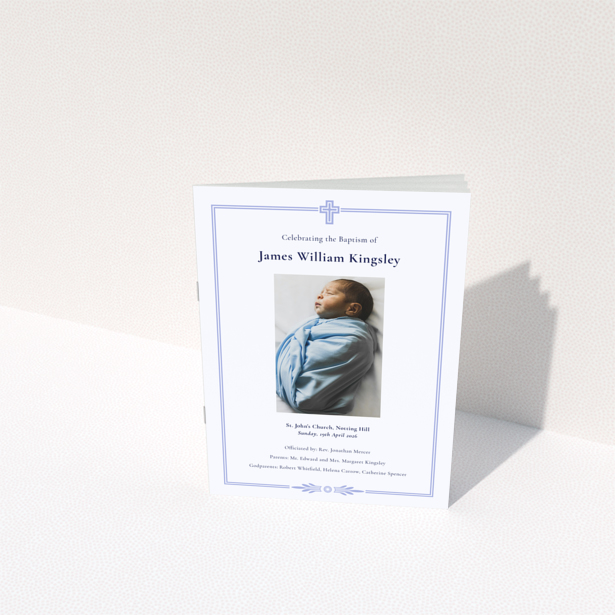 Christening order of service program - Portrait design template with space for personalisation, no photos included