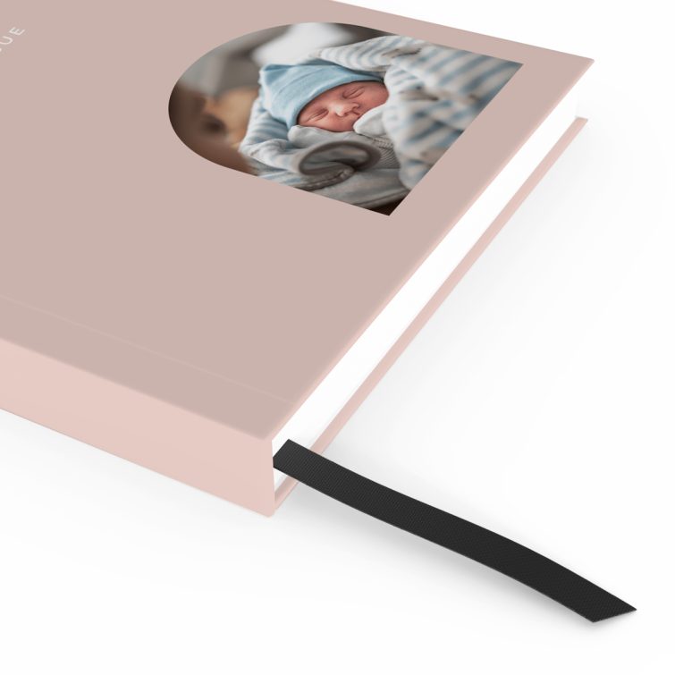 Customisable notebook design by Utterly Printable with a neutral cover and one photo included.