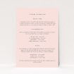 Blush Crest Monogram wedding information insert card with soft blush hue and bold monogram crest in delicate coral outline. This is a view of the front