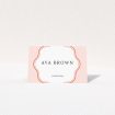 Blush Crest Monogram wedding place cards - classic elegance with modern flair. This is a view of the front