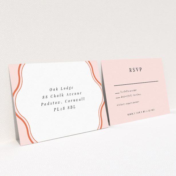 Classic Blush Crest Monogram RSVP Card - Wedding Stationery by Utterly Printable. This is a view of the back