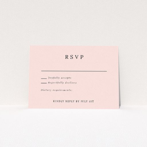 Classic Blush Crest Monogram RSVP Card - Wedding Stationery by Utterly Printable. This is a view of the front