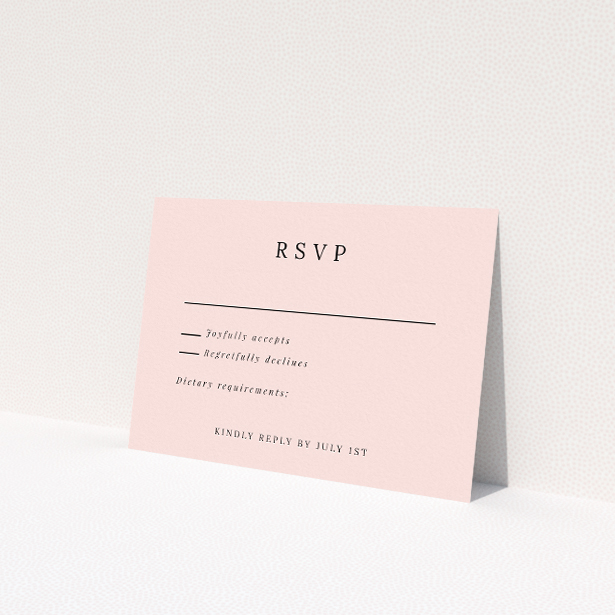 Classic Blush Crest Monogram RSVP Card - Wedding Stationery by Utterly Printable. This is a view of the front