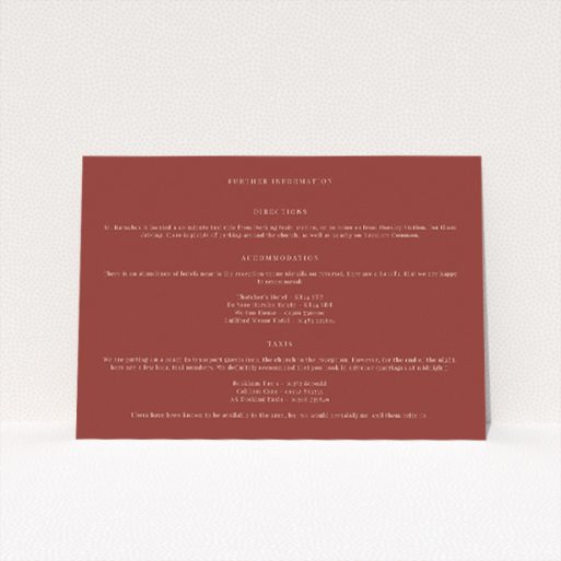 Blush Elegance Script Wedding Information Insert Card - Contemporary Classic Design. This is a view of the front