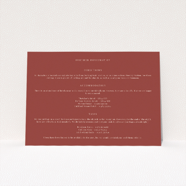 Blush Elegance Script Wedding Information Insert Card - Contemporary Classic Design. This is a view of the front