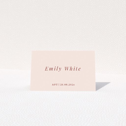 Blush Elegance Script Place Cards Table Place Card Template. This is a view of the front