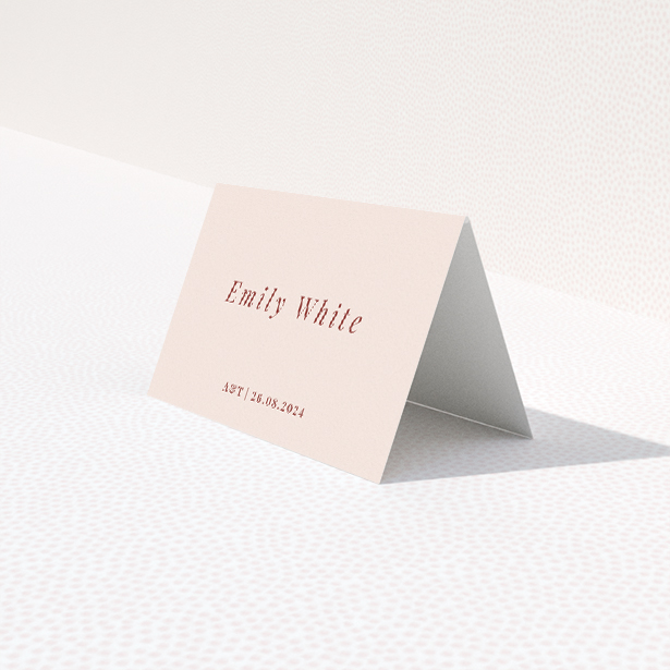 Blush Elegance Script Place Cards Table Place Card Template. This is a third view of the front