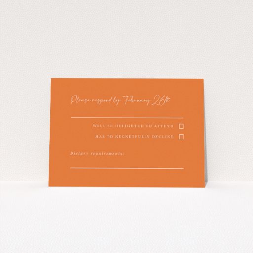 Blush Elegance Script RSVP Card - Wedding Stationery. This is a view of the front