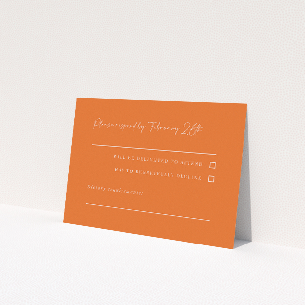 Blush Elegance Script RSVP Card - Wedding Stationery. This is a view of the back