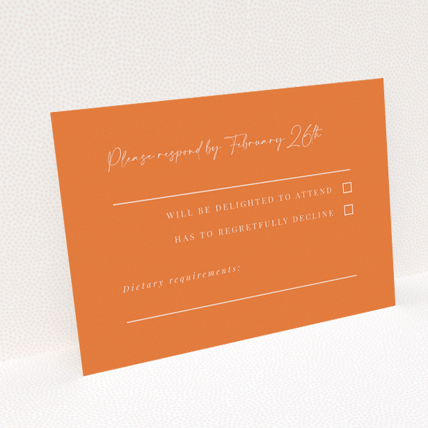 Blush Elegance Script RSVP Card - Wedding Stationery. This is a view of the back