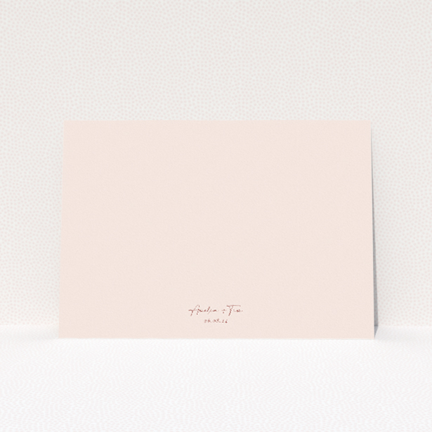 Blush Elegance Script Wedding Invitation - A5-sized invitation with delicate blush background and hand-scripted font for the couple's names, marrying contemporary feel with classic elegance This image shows the front and back sides together