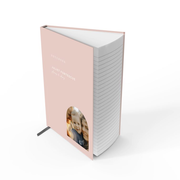 Customisable hardcover notebooks with one photo, perfect for personalisation at Utterly Printable UK.