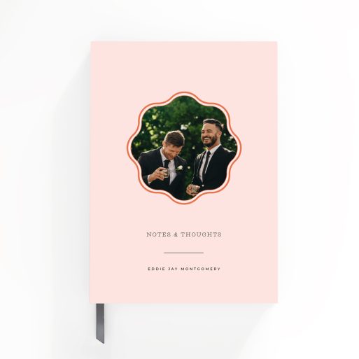 Elegant personalised notebook design with one photo on the cover, ideal for unique gift ideas.