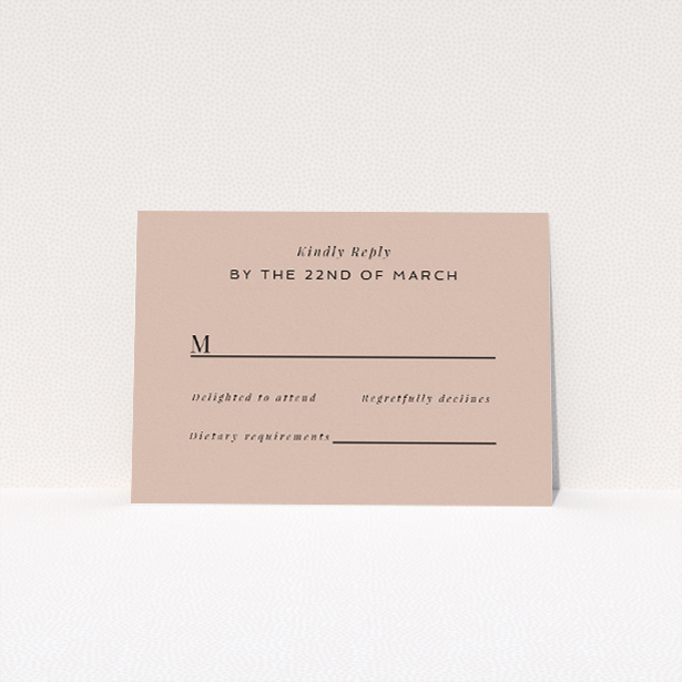 Bold Lilac Script RSVP card featuring contemporary elegance with a gentle lilac backdrop and bold, playful script in contrasting pink, ideal for modern chic with a touch of luxury This is a view of the front