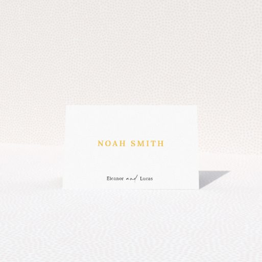Bold Typographic Union place card - Complement your modern and minimalist wedding style with bold typography and elegant simplicity This is a view of the front