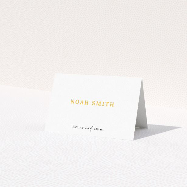 Bold Typographic Union place card - Complement your modern and minimalist wedding style with bold typography and elegant simplicity This is a third view of the front