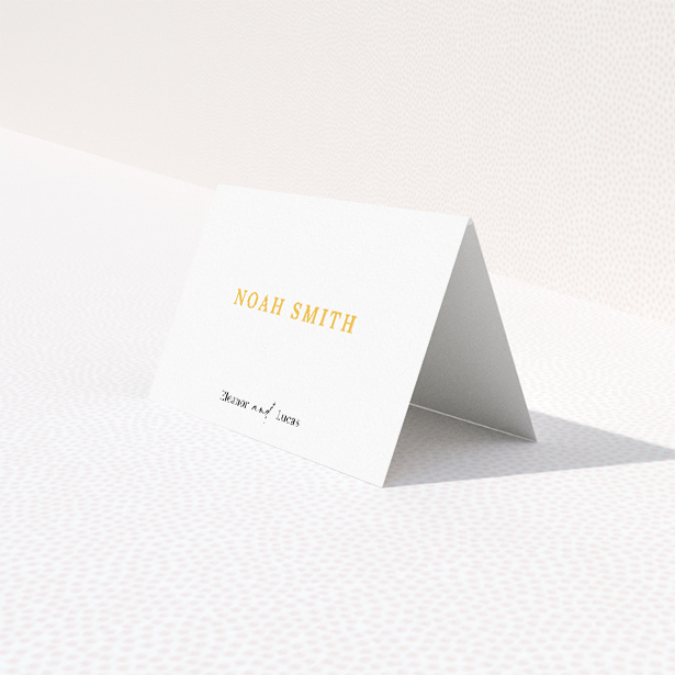 Bold Typographic Union place card - Complement your modern and minimalist wedding style with bold typography and elegant simplicity This is a third view of the front