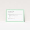Border Elegance RSVP Card Template - Minimalist yet refined design with clean layout and classic typography, capturing modern minimalism infused with traditional charm. Perfect for couples seeking clarity and class in their wedding stationery This is a view of the front