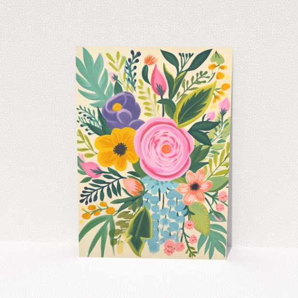 Floral patterned change of address card with dummy text and no photos