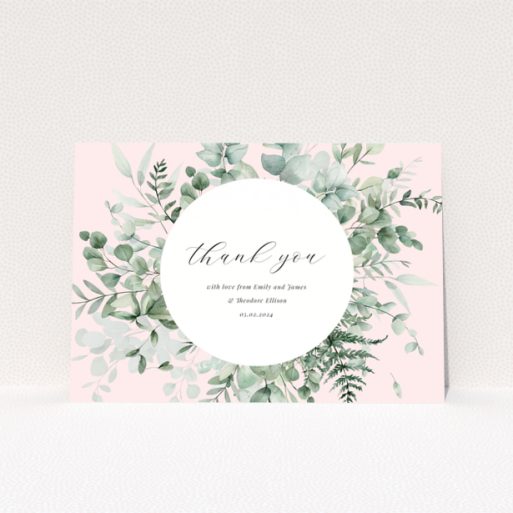 Baby thank you card with floral design and no photos