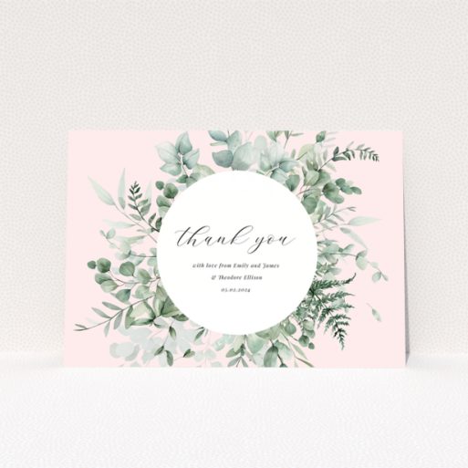 Baby thank you card with floral design and no photos