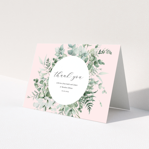 Baby thank you card with floral design and no photos
