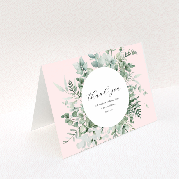 Baby thank you card with floral design and no photos