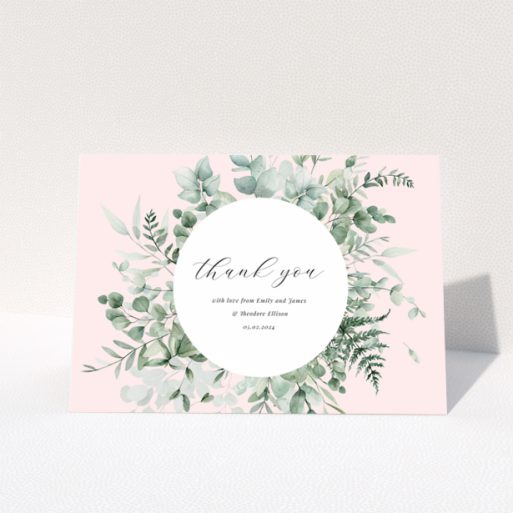 Baby thank you card with floral design and no photos