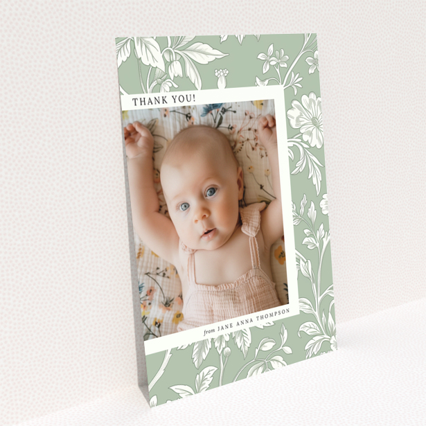 Baby thank you card design named Portrait with no photo on the back page